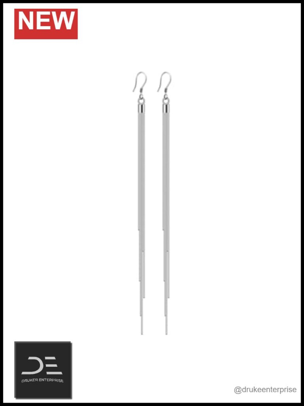 S925 Sterling Silver Tassel Earrings Long Dangle Handmade Minimalist Jewelry